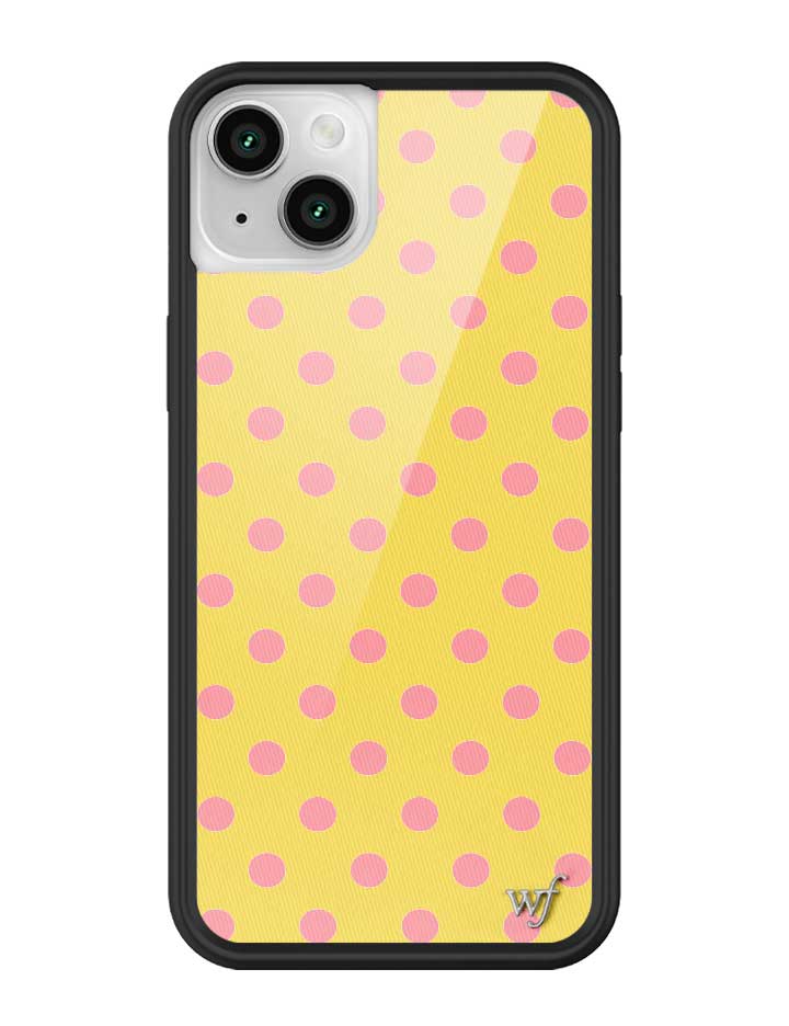 Yellow and Pink Polka Dot iPhone Case - Fun Trendy Phone Cover