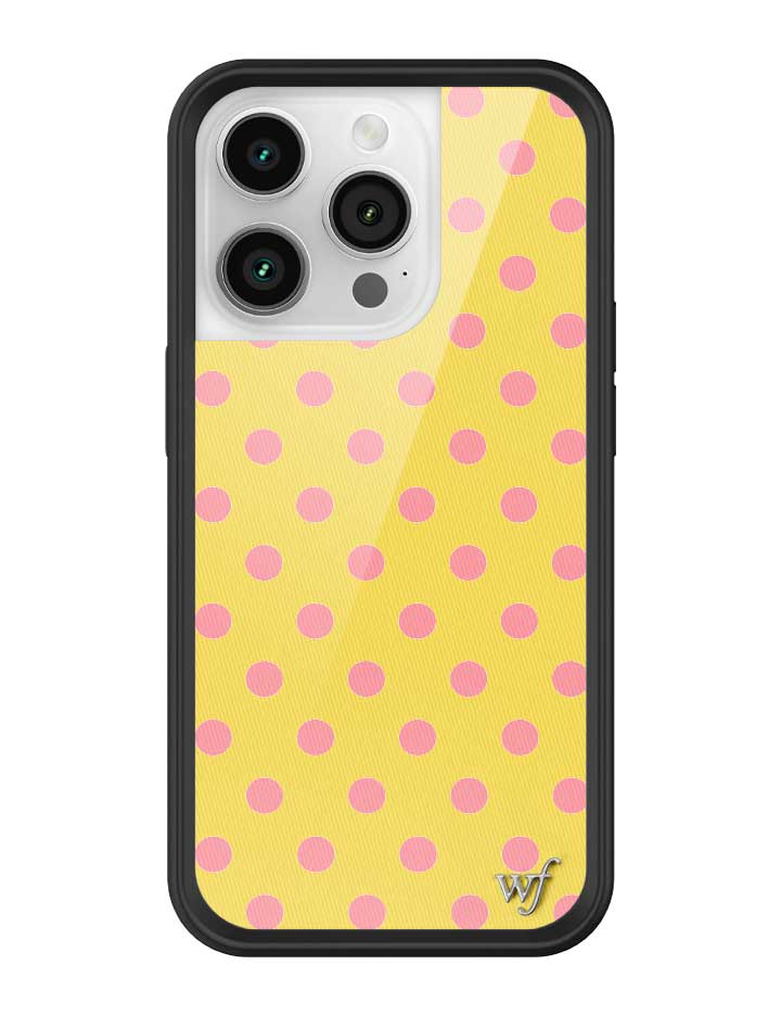 Yellow and Pink Polka Dot iPhone Case - Fun Trendy Phone Cover