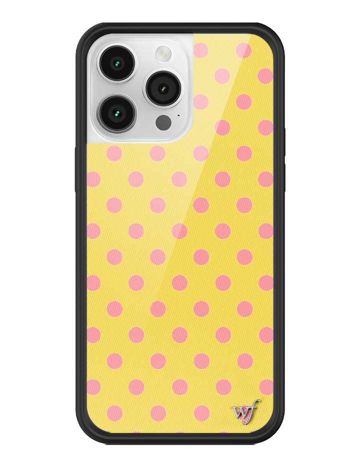 Yellow and Pink Polka Dot iPhone Case - Fun Trendy Phone Cover