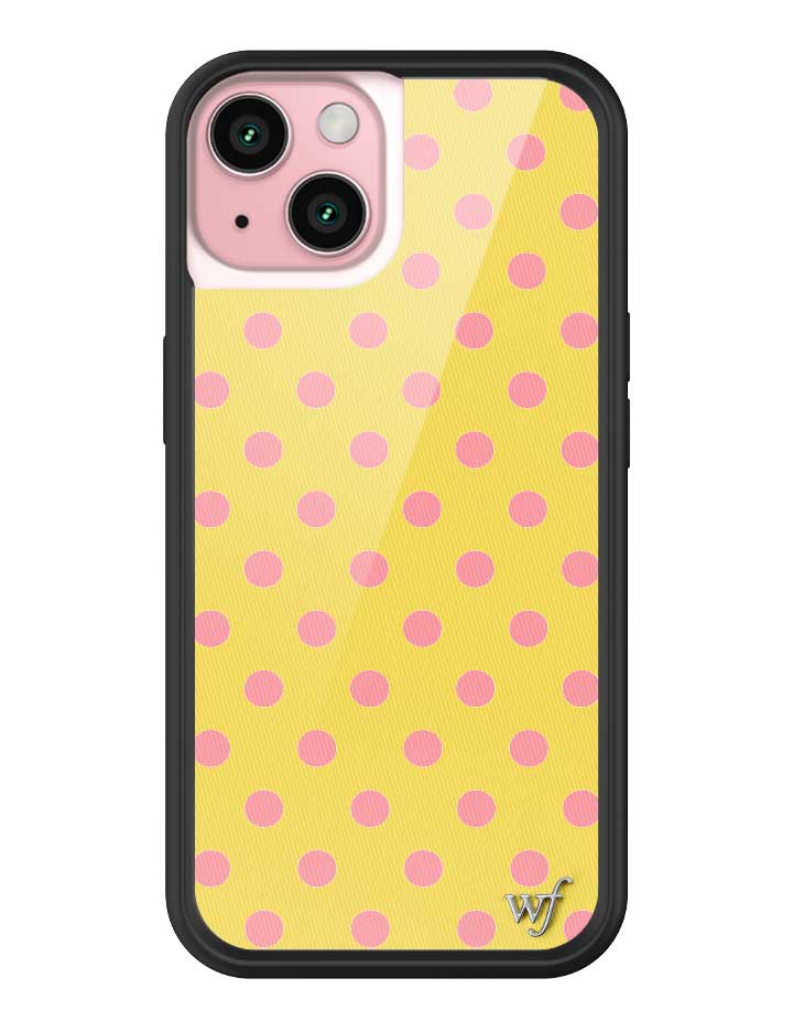 Yellow and Pink Polka Dot iPhone Case - Fun Trendy Phone Cover