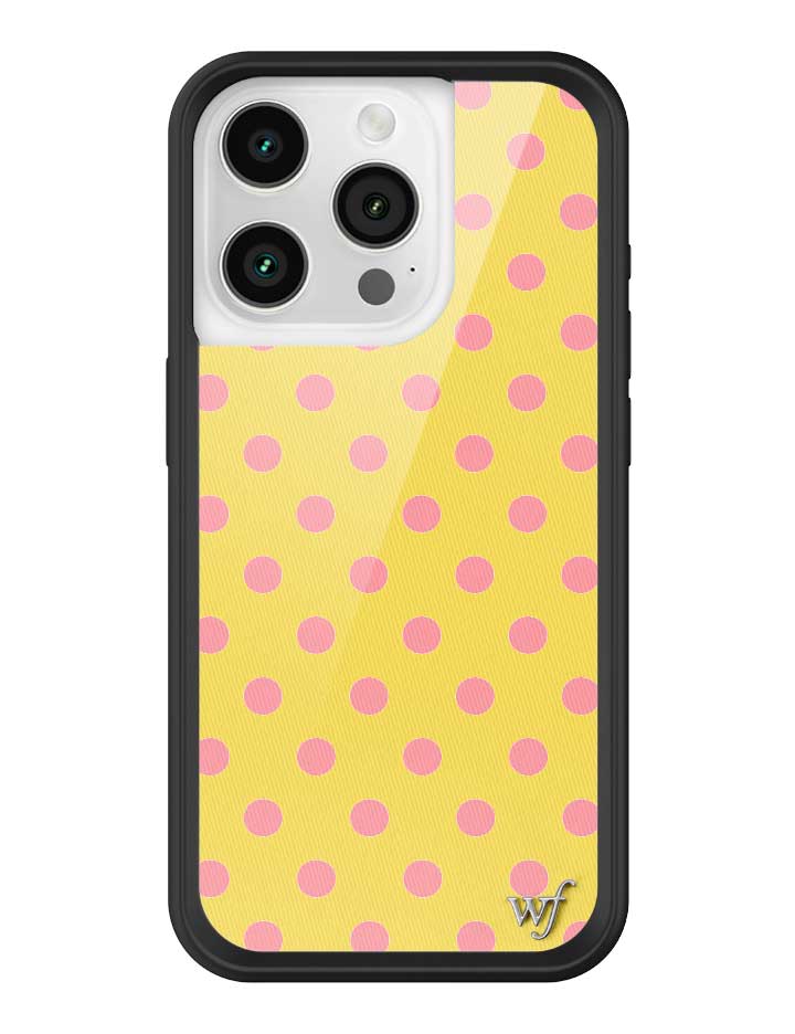 Yellow and Pink Polka Dot iPhone Case - Fun Trendy Phone Cover