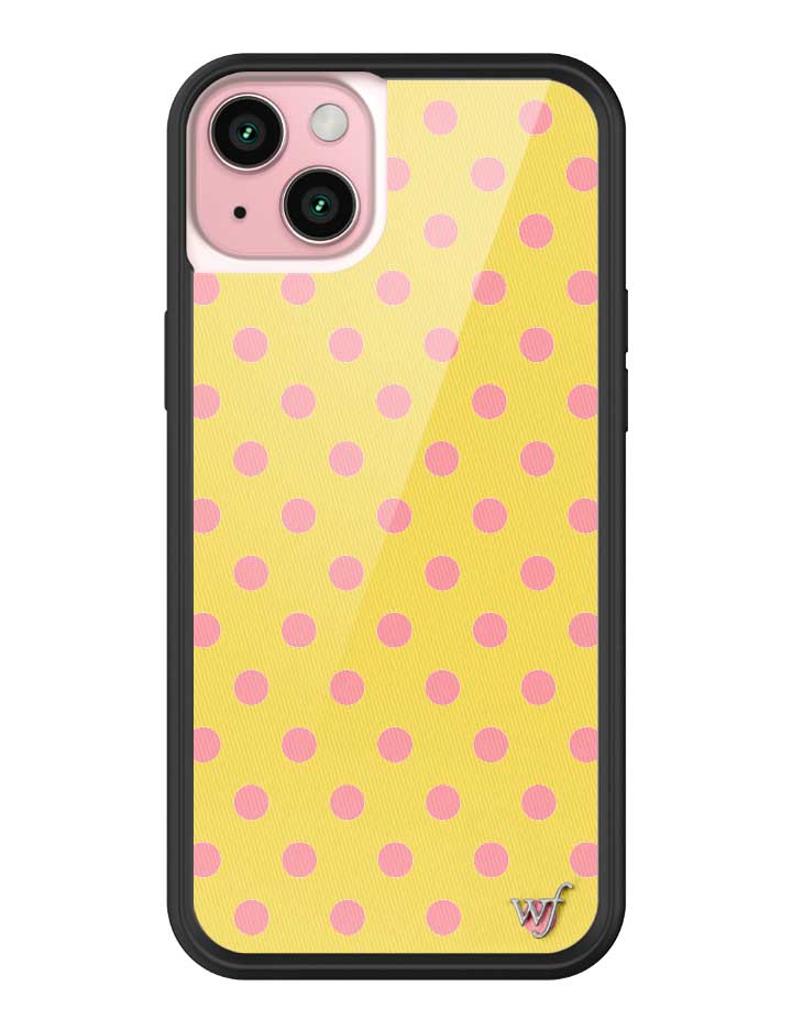 Yellow and Pink Polka Dot iPhone Case - Fun Trendy Phone Cover