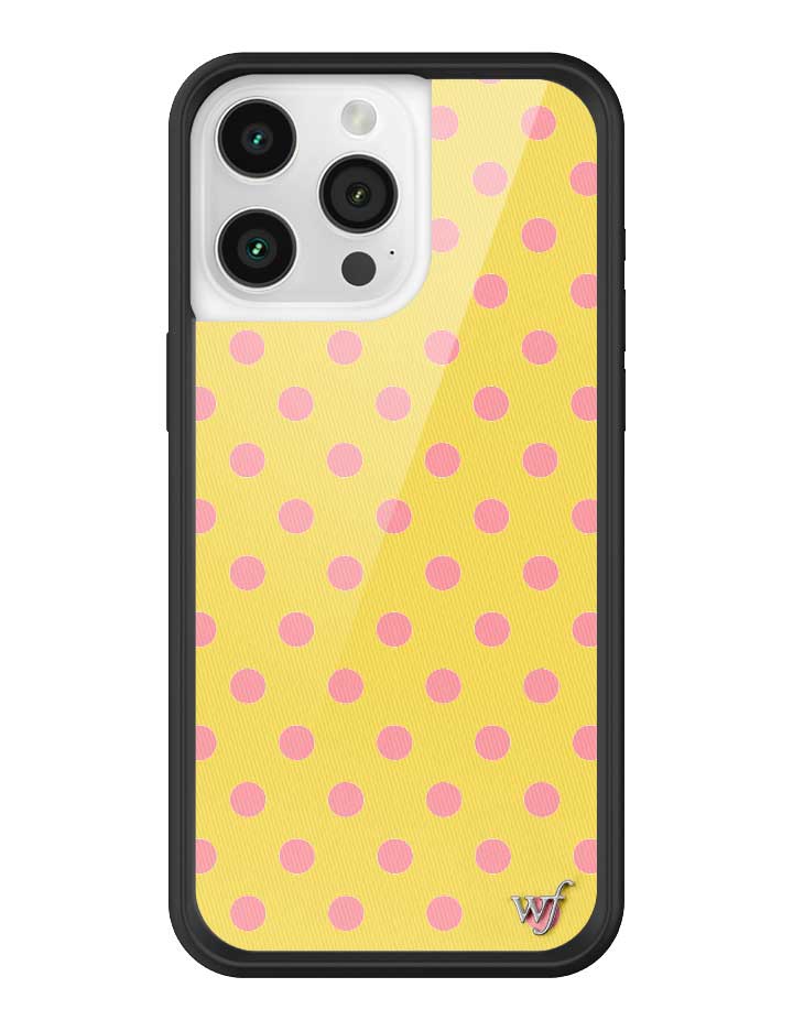 Yellow and Pink Polka Dot iPhone Case - Fun Trendy Phone Cover