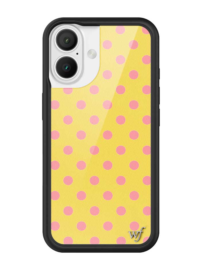Yellow and Pink Polka Dot iPhone Case - Fun Trendy Phone Cover
