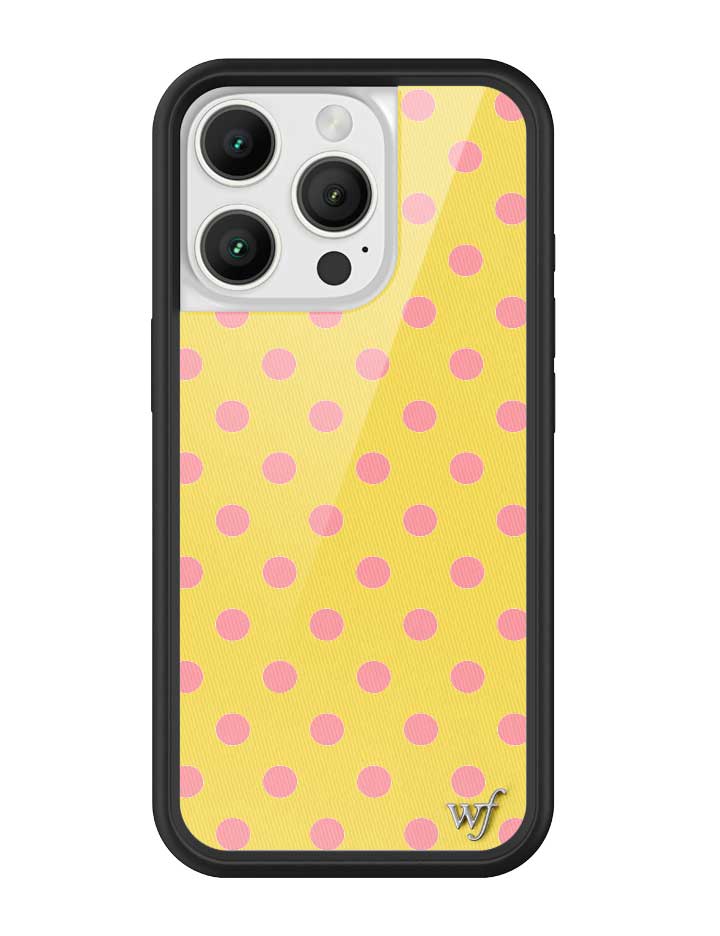 Yellow and Pink Polka Dot iPhone Case - Fun Trendy Phone Cover