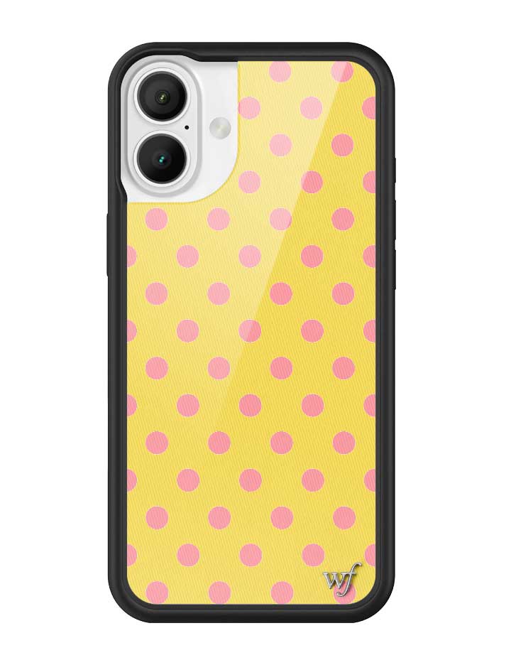 Yellow and Pink Polka Dot iPhone Case - Fun Trendy Phone Cover