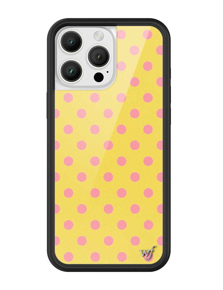 Yellow and Pink Polka Dot iPhone Case - Fun Trendy Phone Cover