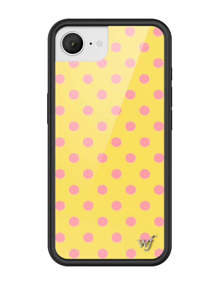 Yellow and Pink Polka Dot iPhone Case - Fun Trendy Phone Cover