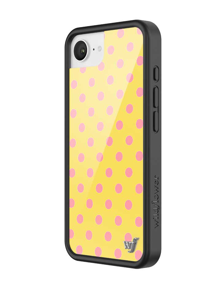 Yellow and Pink Polka Dot iPhone Case - Fun Trendy Phone Cover