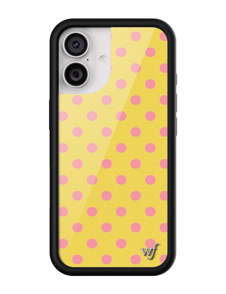 Yellow and Pink Polka Dot iPhone Case - Fun Trendy Phone Cover