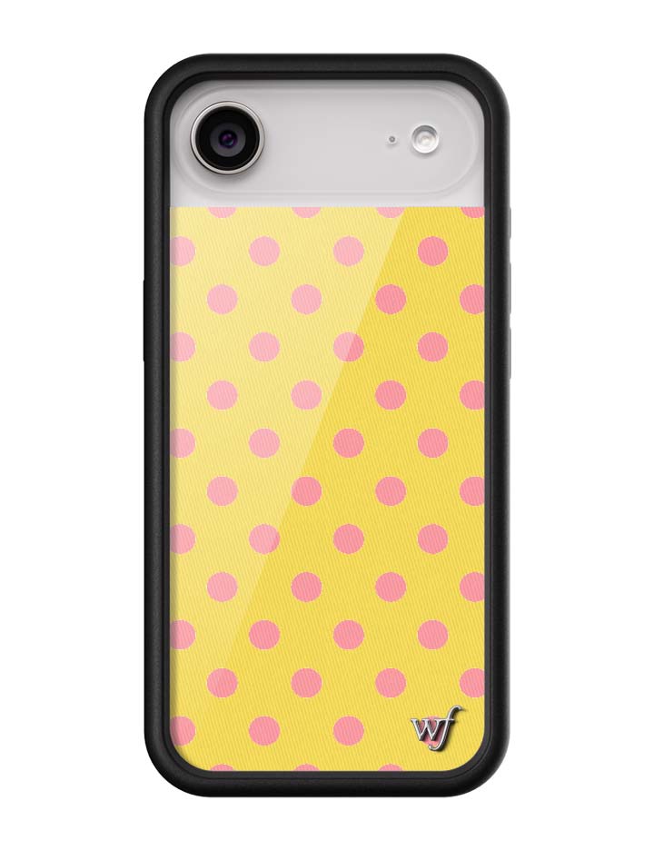 Yellow and Pink Polka Dot iPhone Case - Fun Trendy Phone Cover