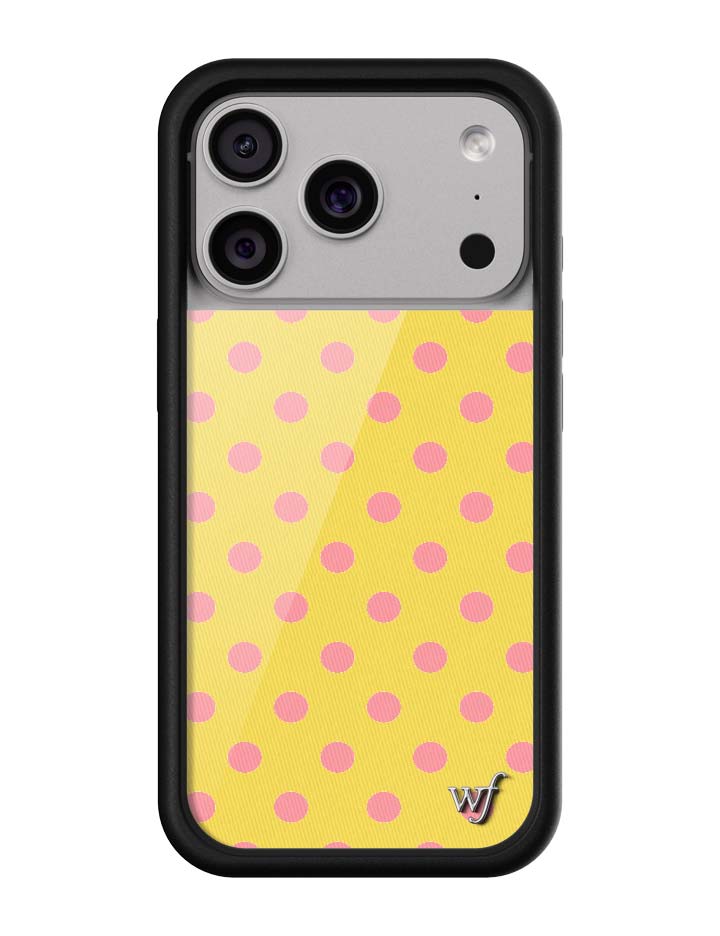 Yellow and Pink Polka Dot iPhone Case - Fun Trendy Phone Cover