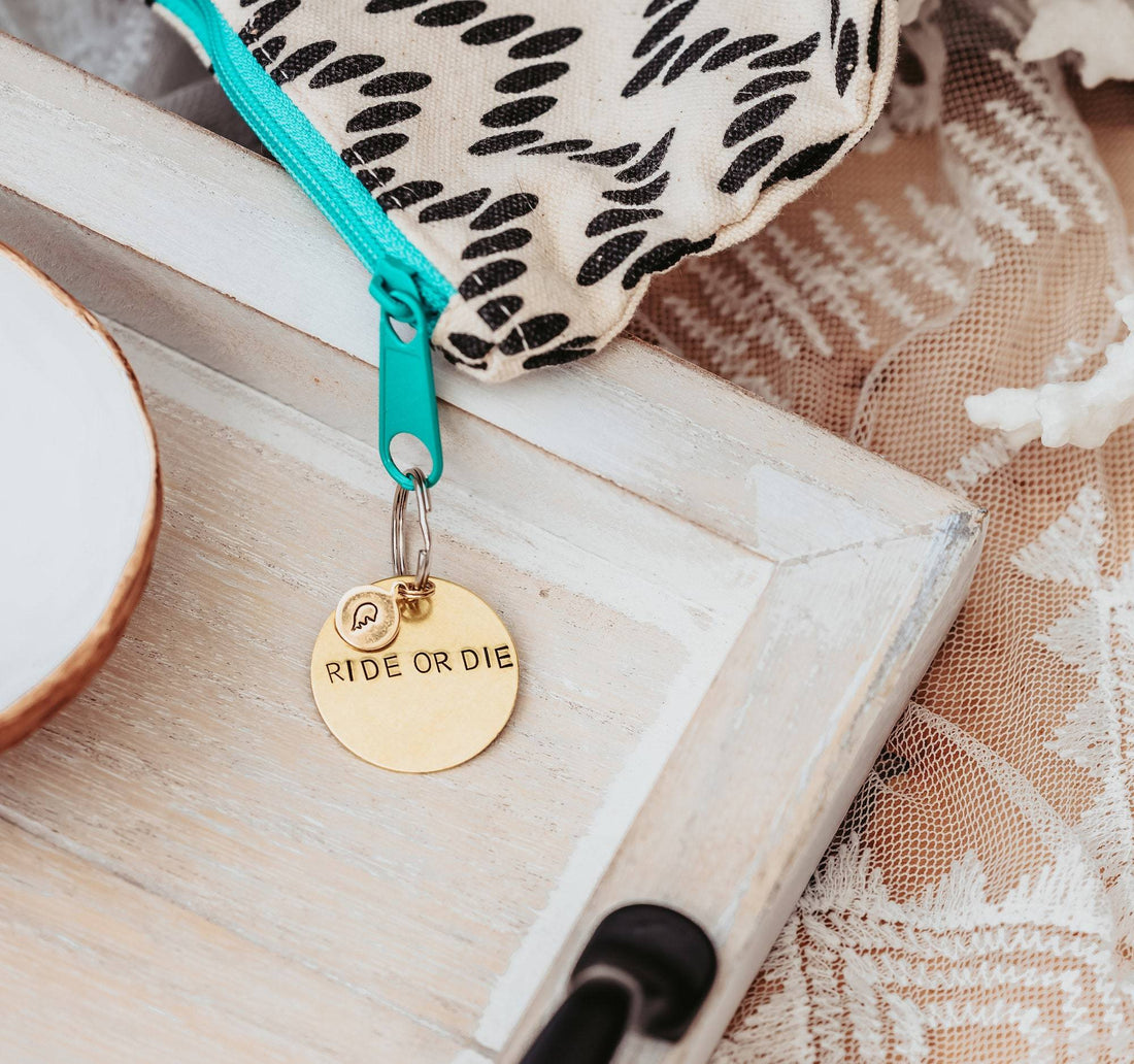 YES HOMO Brass Keychain with Rainbow Tag Pride Accessory