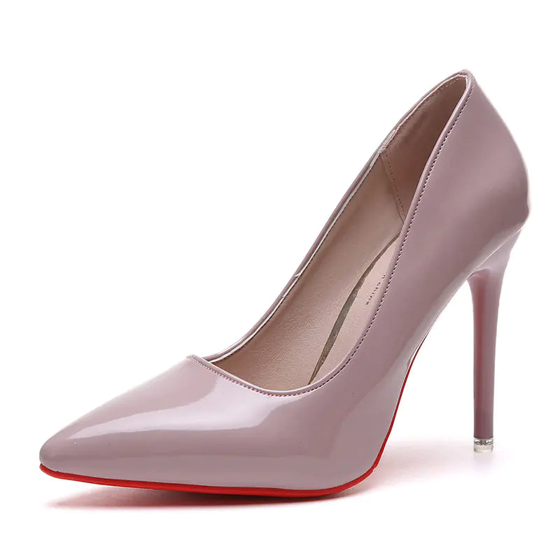 Women's Pointed Toe Stiletto High Heels Patent Finish - Image 36