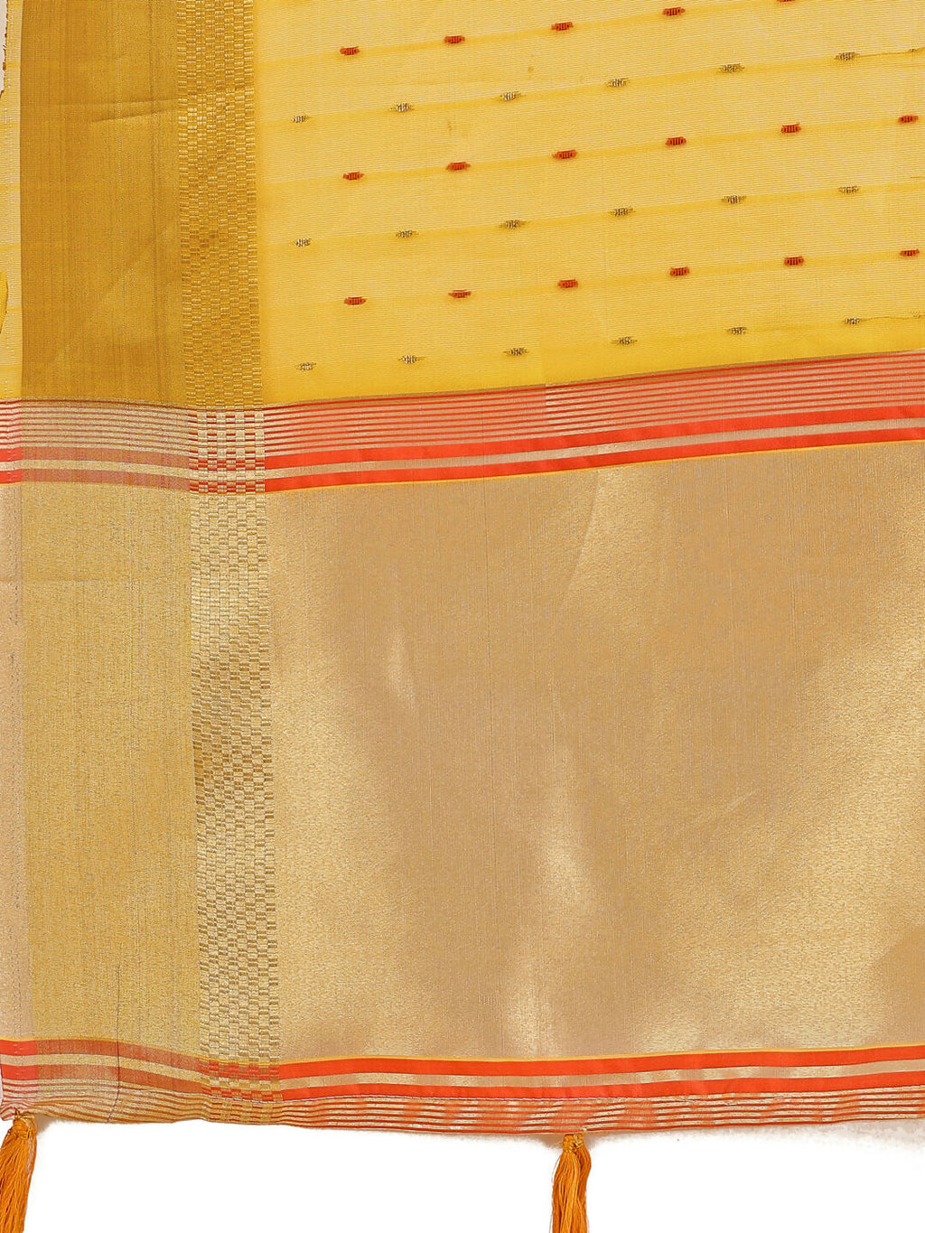 Yellow Organza Saree with Matching Blouse Piece