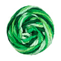 Close up of vibrant, textured worster weight recycled silk yarn skeins for knitting and crochet.