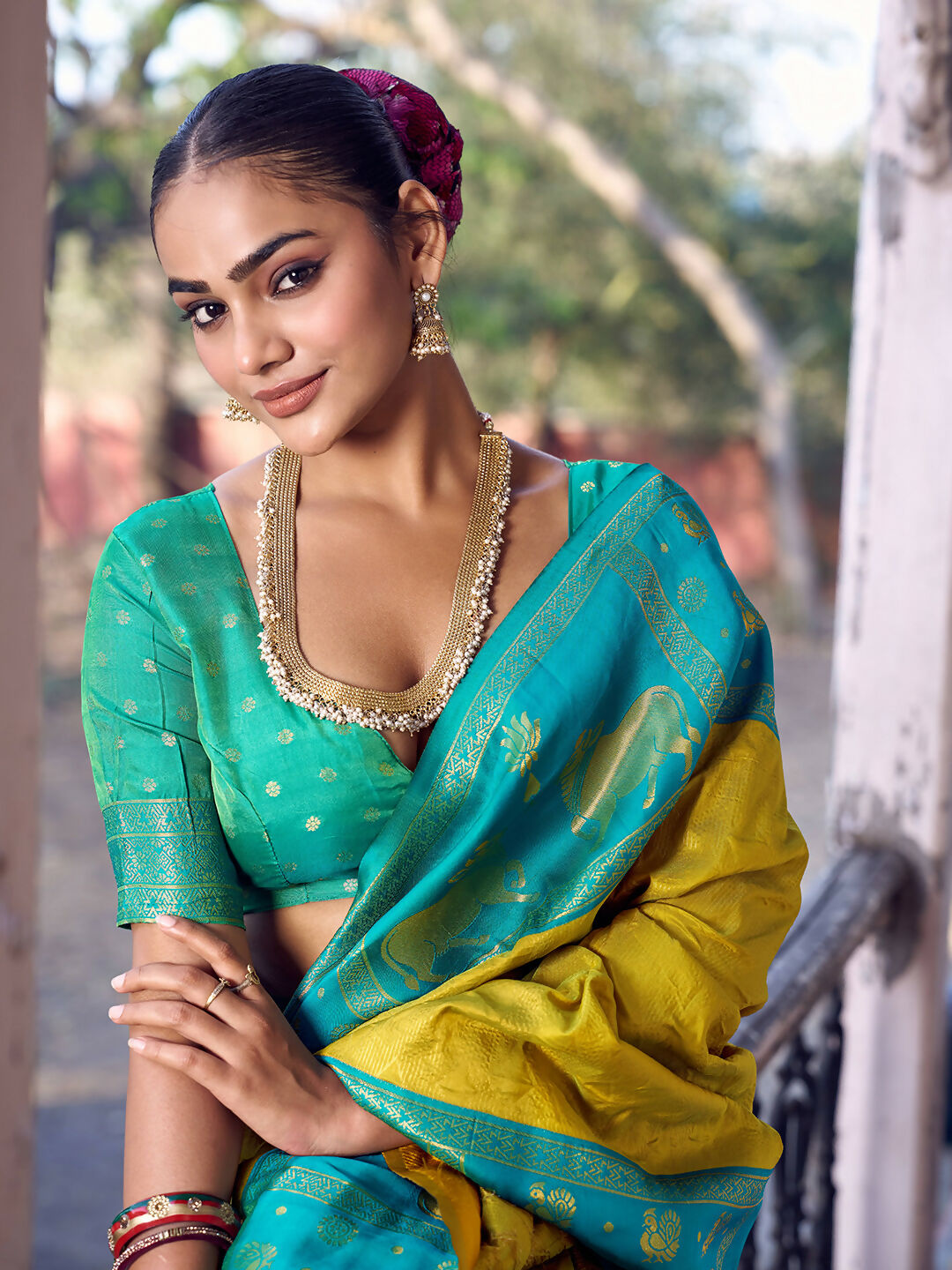 Mustard Soft Silk Saree with Matching Blouse