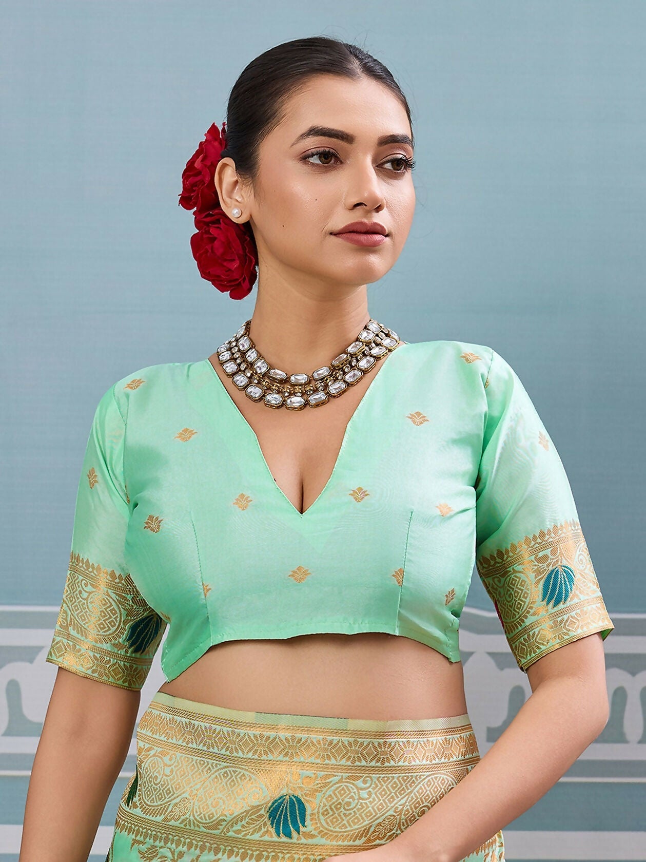 Shree Shyam Fashion Pista Silk Saree