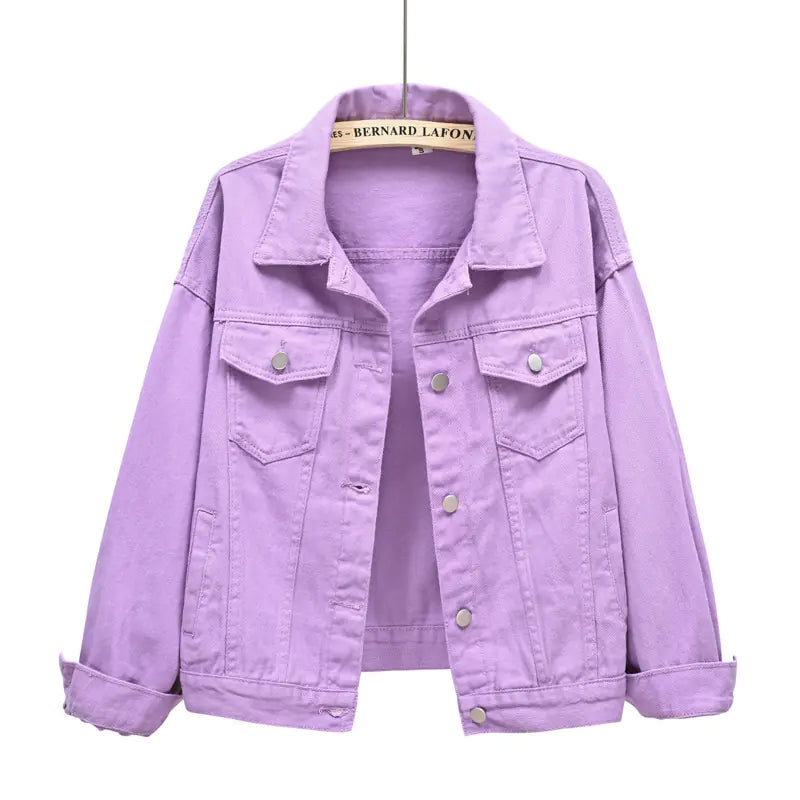 Women's Spring Denim Jacket in Colorful Cotton Twill - Image 27
