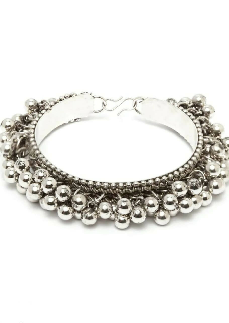 Radha Kishan Oxidised Silver-Plated Long Necklace Combo Set