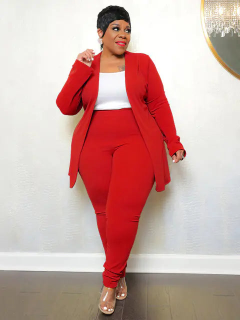 Women's Matching Blazer and Leggings Two-Piece Set - Image 25