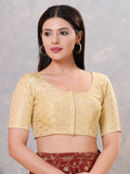 Women's Light-Gold silk stitched blouse with a clean finish