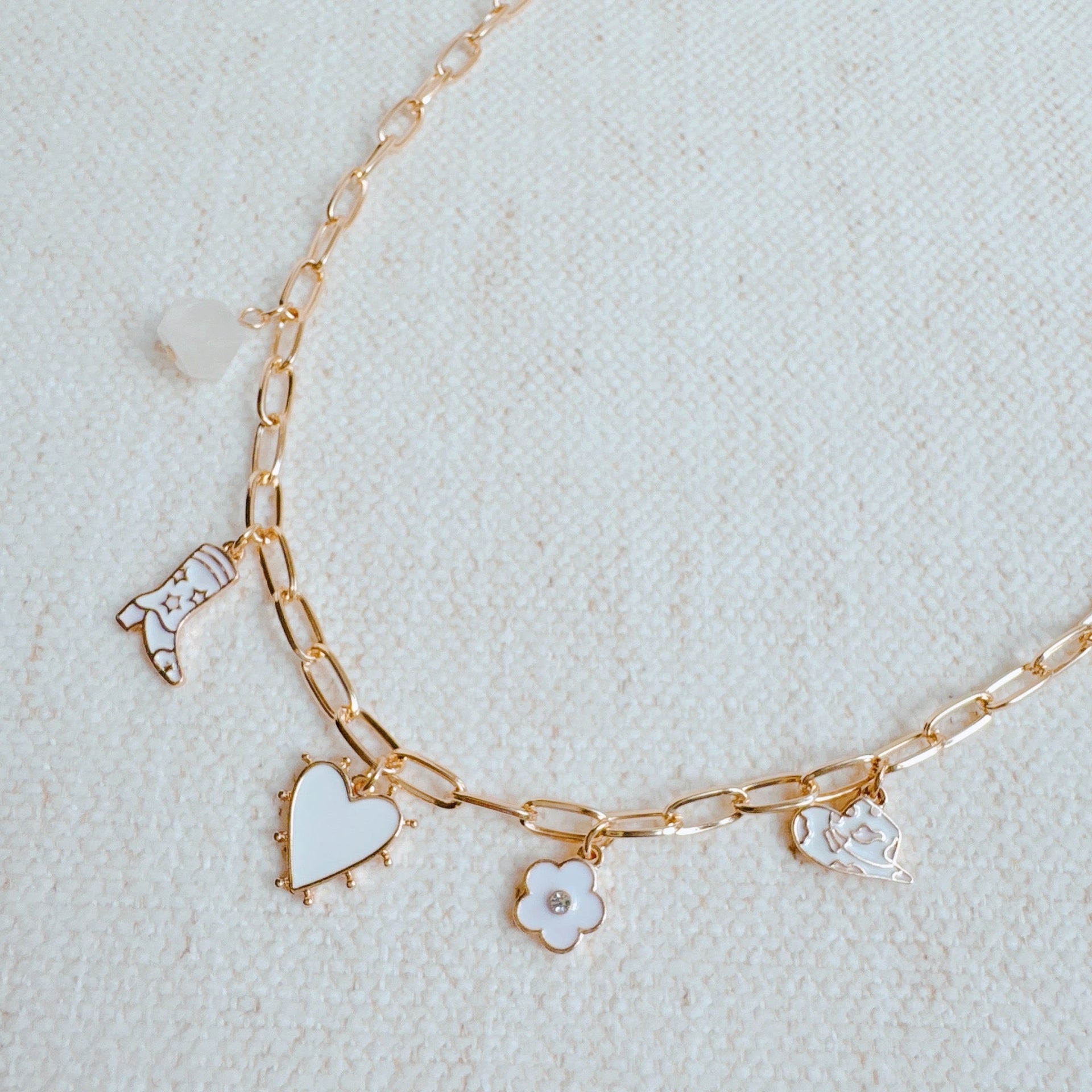 Yee-haw Heart Multi Charm Necklace Gold Western Jewelry - Image 2
