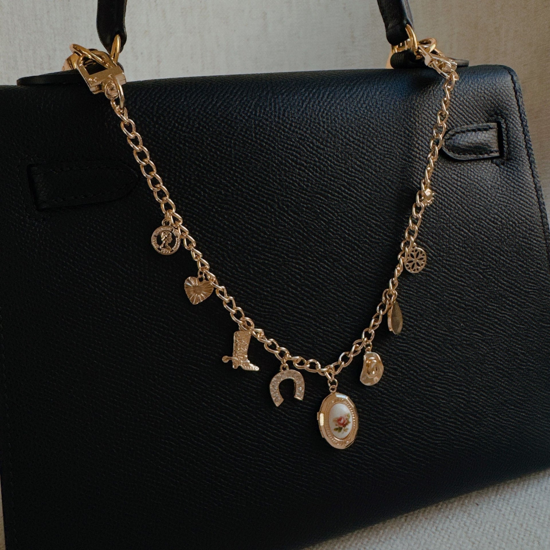 Yee-haw Multi Charm Bag Charm Equestrian Gold Tone Accessory - Image 2