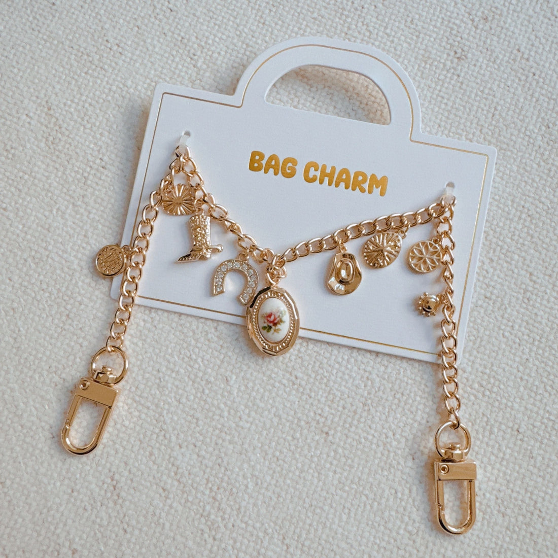 Yee-haw Multi Charm Bag Charm Equestrian Gold Tone Accessory - Image 3