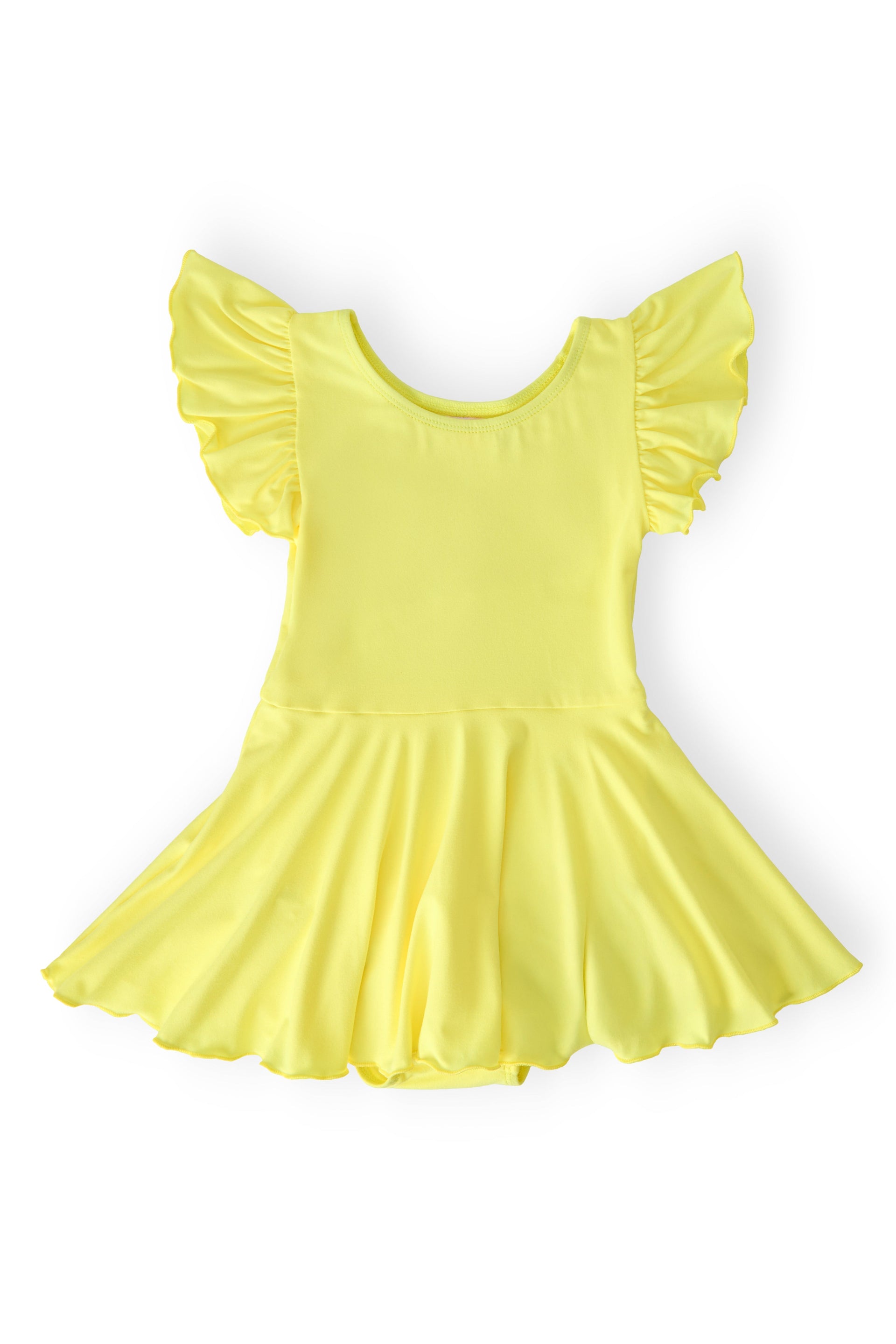 Yellow Short Sleeve Twirl Leotard for Girls Dance Class