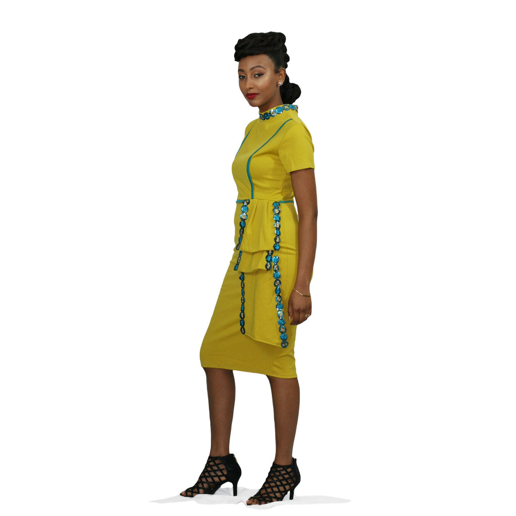 Dashiki Sequins Pencil Dress
