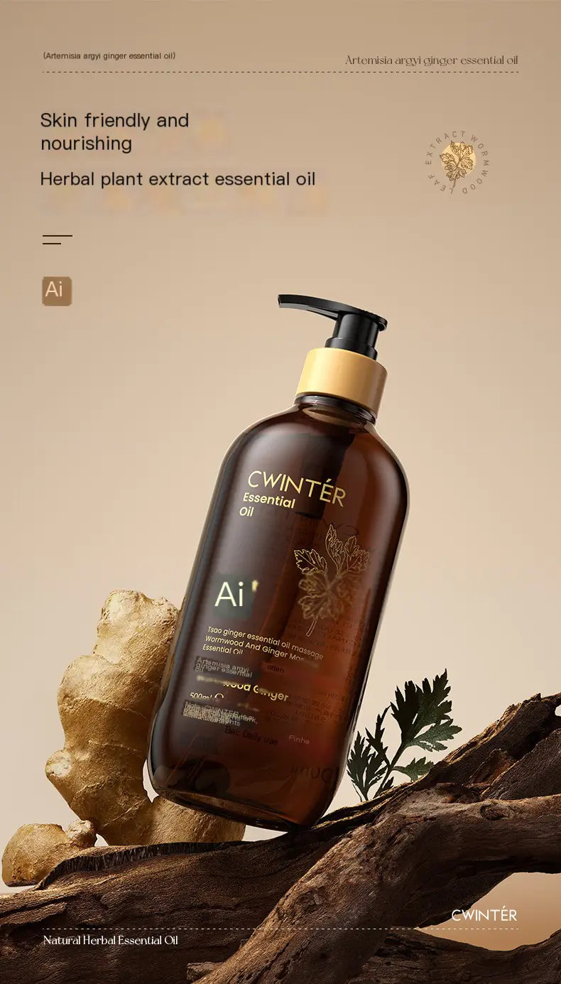 Wormwood Ginger Essential Massage Oil 500ml for Body Care - Image 2