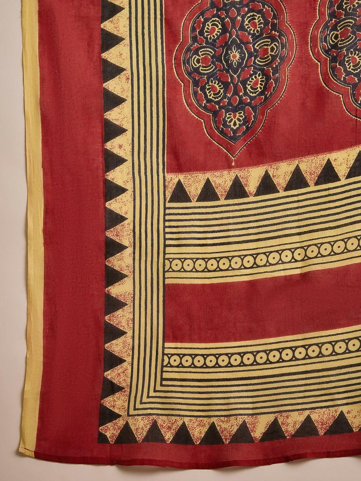 Printed Maroon Pure Cotton Kurta Set for Women