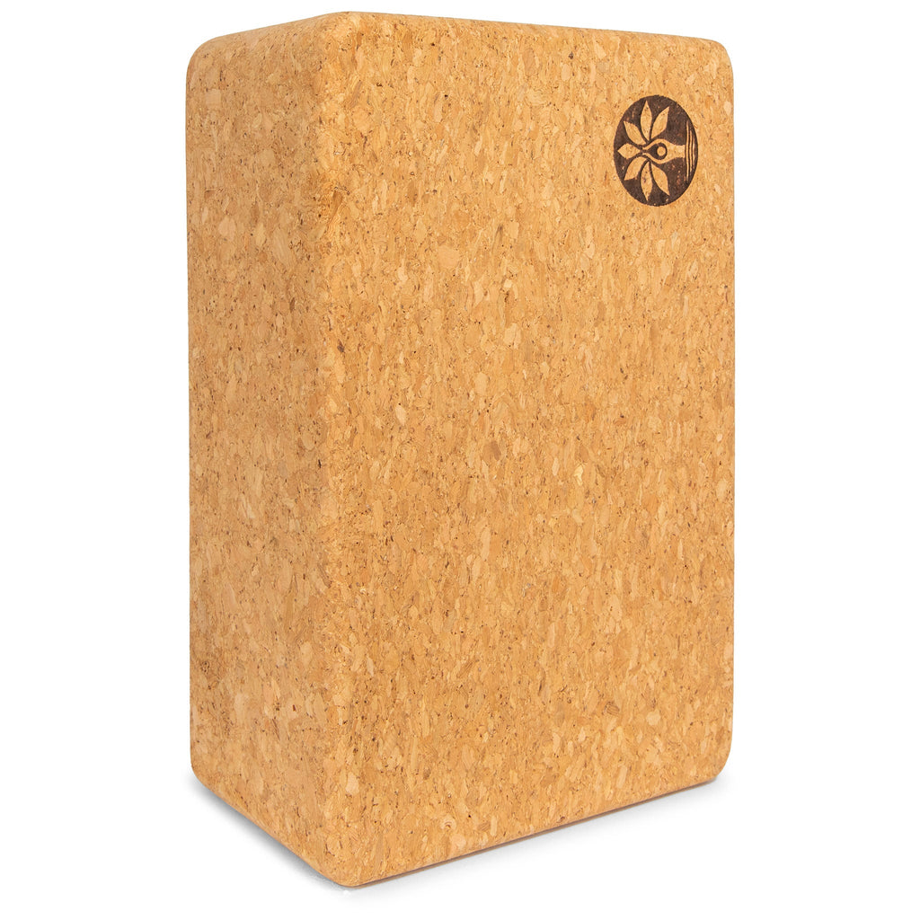 Solid Cork Yoga Block Set for Stability & Support - Minimalist Tan