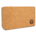 Durable brown cork yoga block with rounded edges