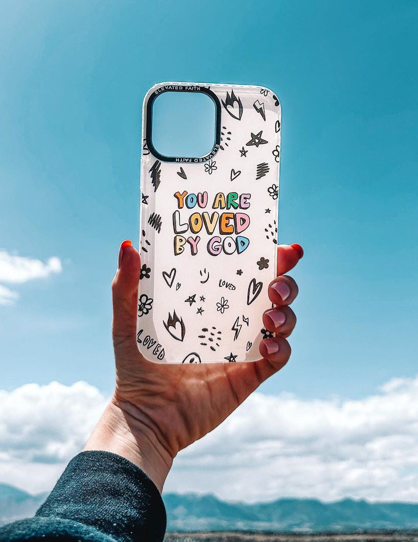 You Are Loved By God Doodle Print iPhone Case