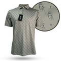 Tees & Tines charcoal grey golf polo for men with moisture-wicking fabric.