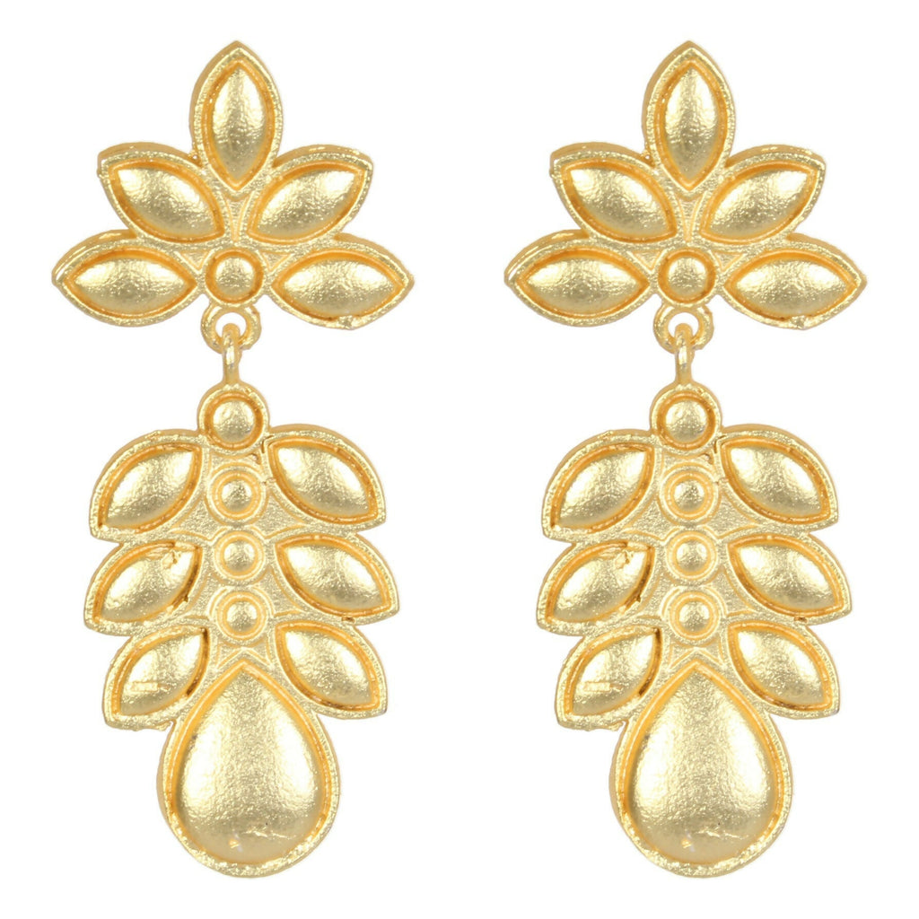 Matte Gold Brass Statement Earrings for Elegant Occasions