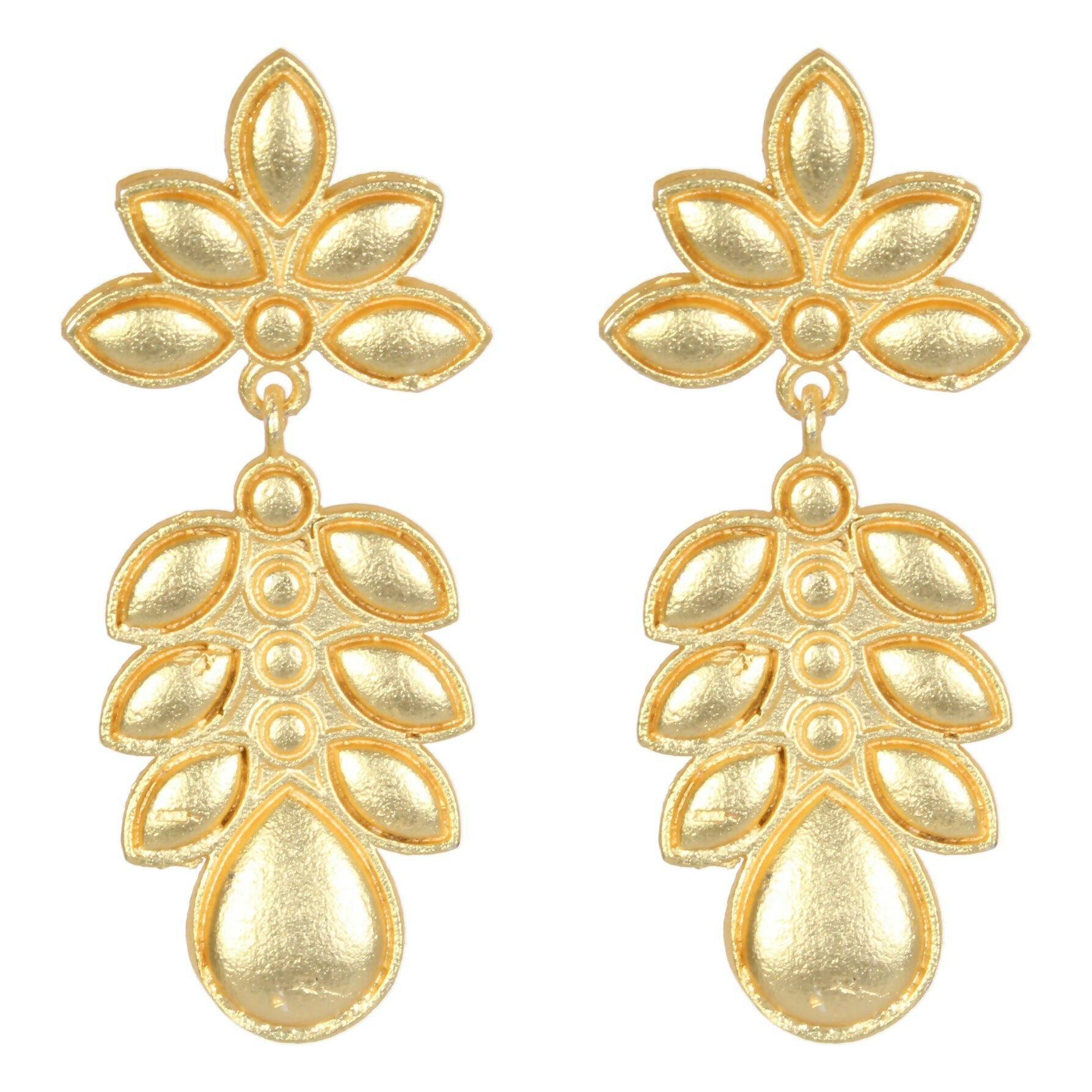 Matte Gold Brass Statement Earrings for Elegant Occasions