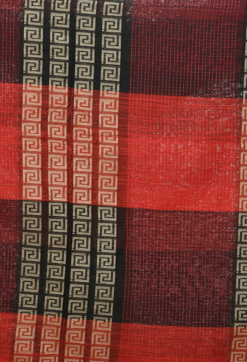 Red Tone Handloom Cotton Dupatta - Soft Ethnic Stole