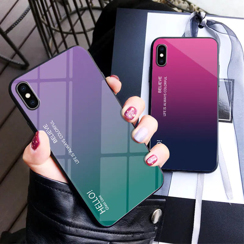 Gradient Glass Phone Case - Hello Design