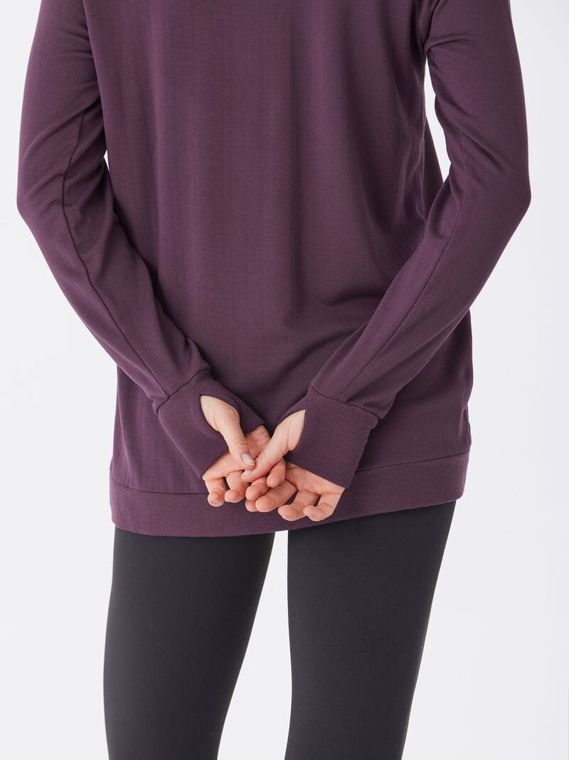 Feather Fleece Tulip Hem Tunic Sweatshirt - Soft Modal Pullover