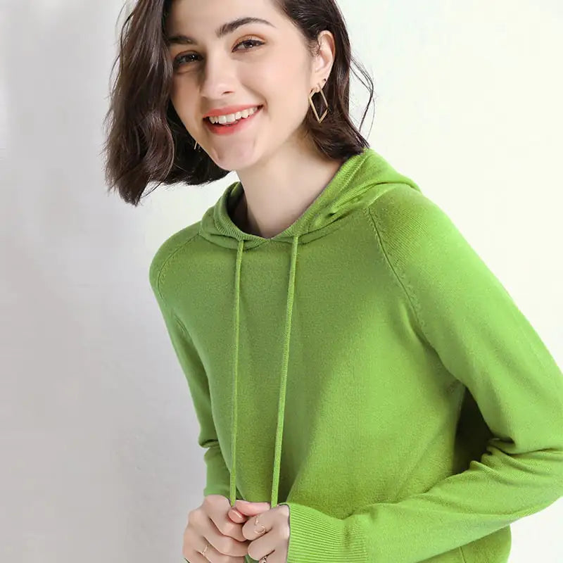 Women's Lightweight Pullover Hooded Knit Sweater