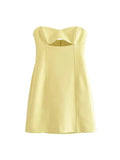 Mini Dress Women Ruched Sleeveless Streetwear