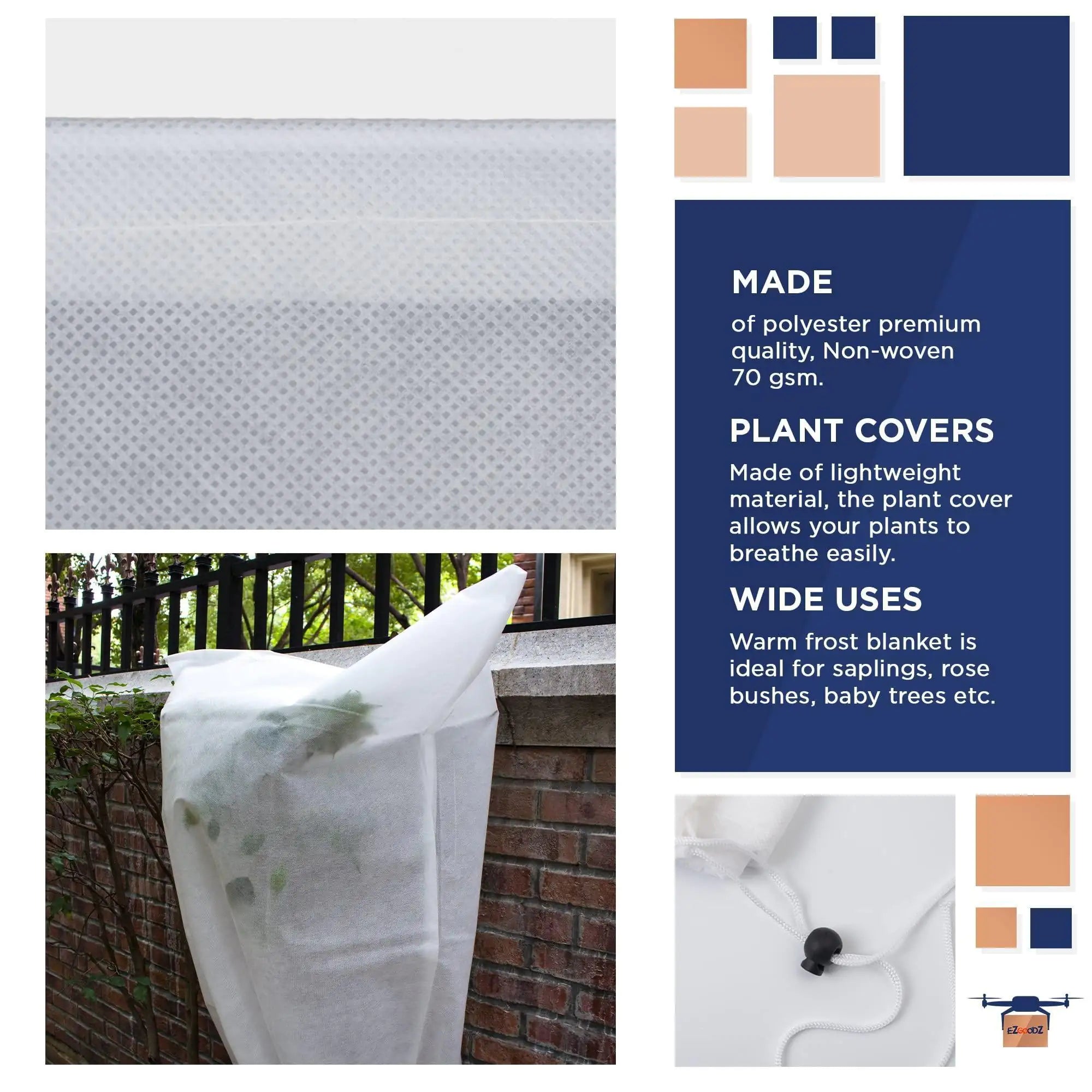 Pack of 2 White Winter Plant Covers 31.6x47 inch Freeze Protection Plant Winter