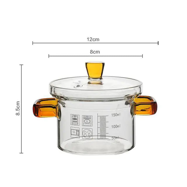 Heat Resistant Borosilicate Glass Soup Pot for Noodles