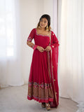 Rani Pink Georgette Anarkali Suit with Sequin Embroidery