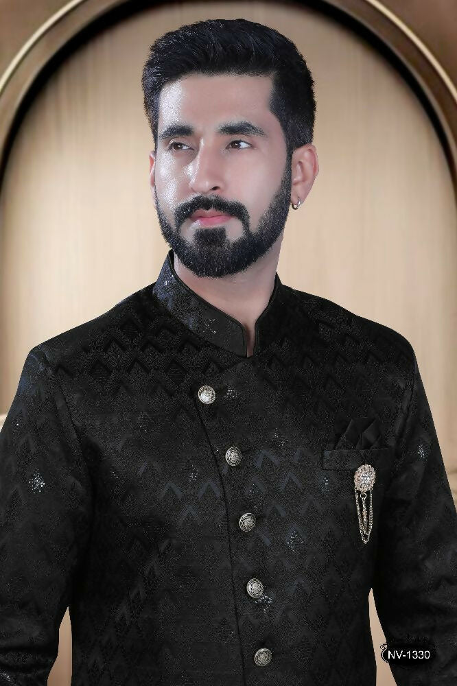 Boys Traditional Black TR Kurta and Pyjama Set