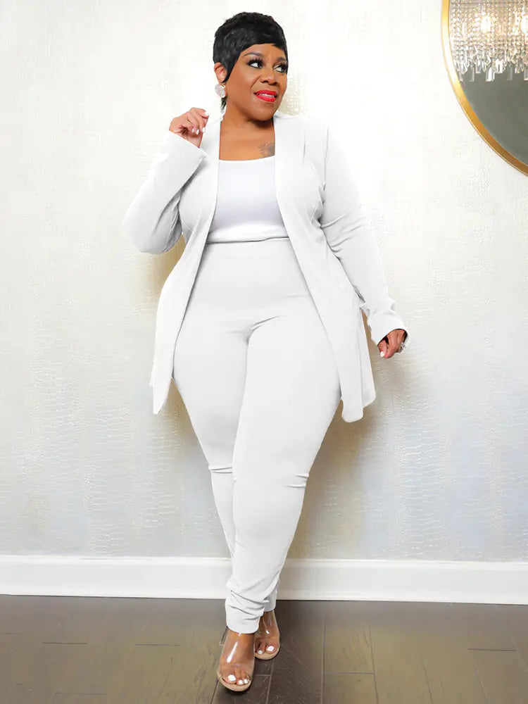 Women's Matching Blazer and Leggings Two-Piece Set - Image 3