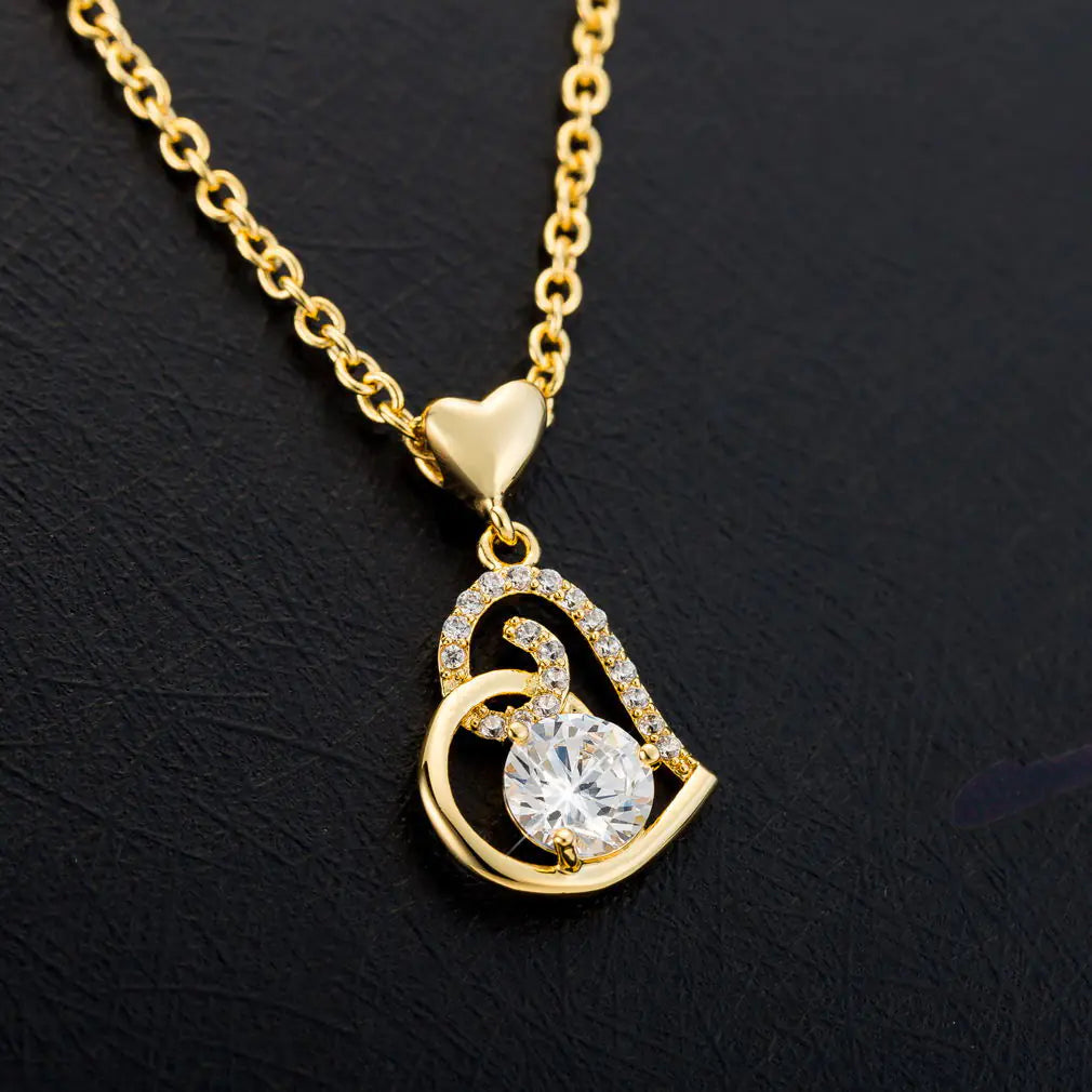 Heart-Shaped Pendant with Austrian Zirconia